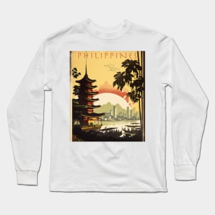 Philippines Vintage Travel Art Poster Long Sleeve T-Shirt